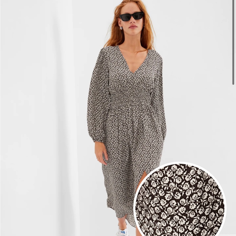 GAP LENZING™ ECOVERO™ Smocked Waist Puff Maxi Dress NWT